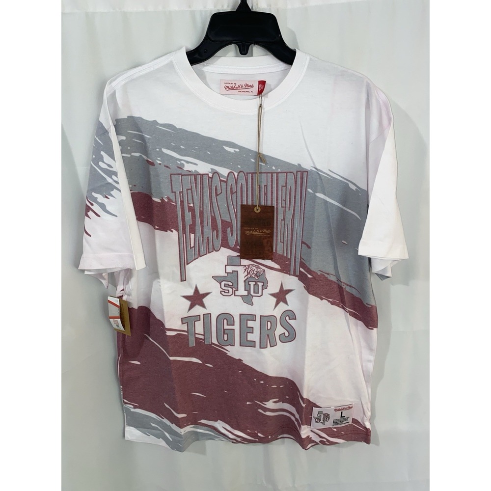 NWT Mitchell & Ness Texas Southern University Tigers AOP Paintbrush Shirt Mens L